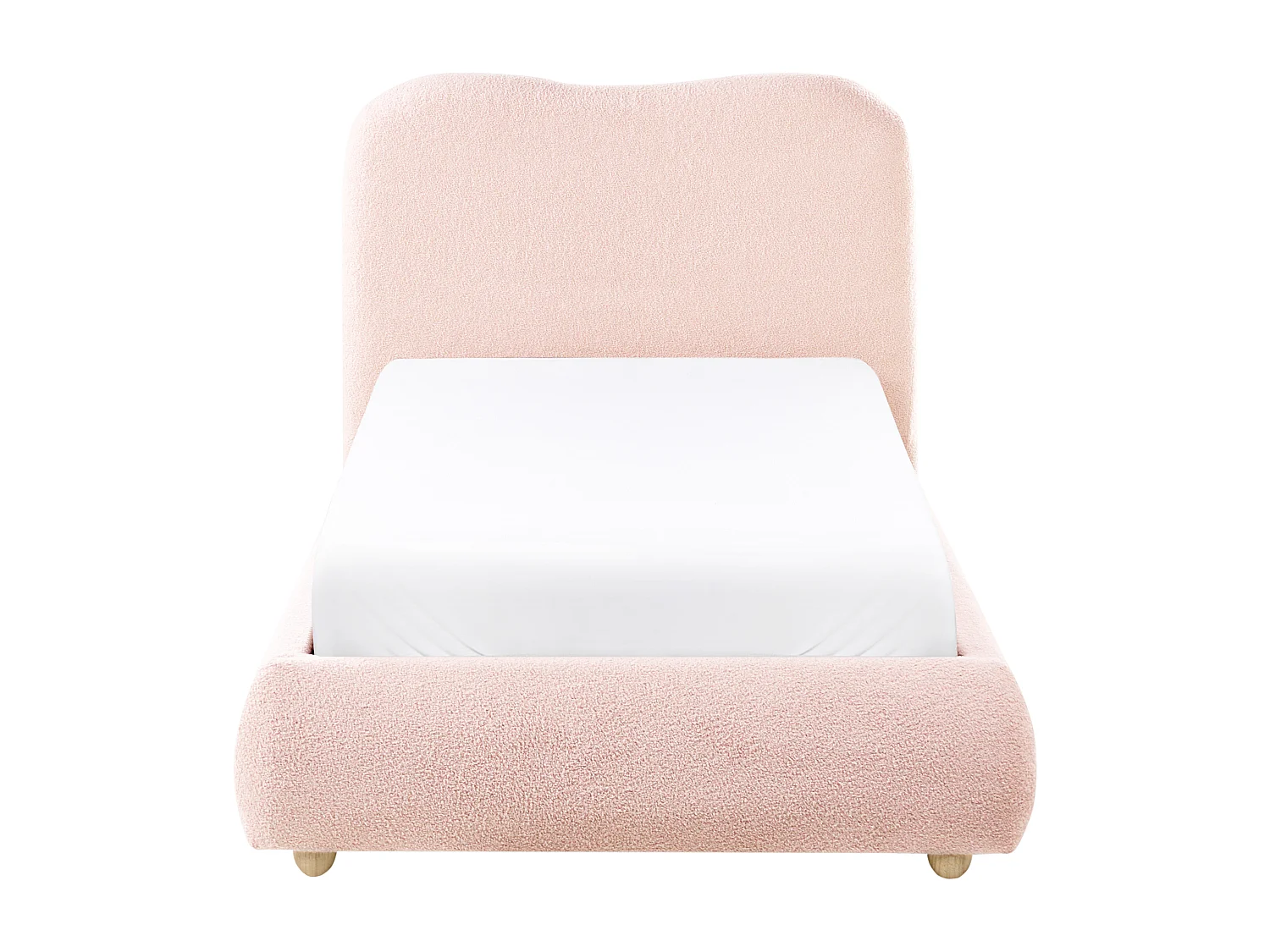 Lit ottoman Bouclé BLAGNAC 90 x 200 cm Rose