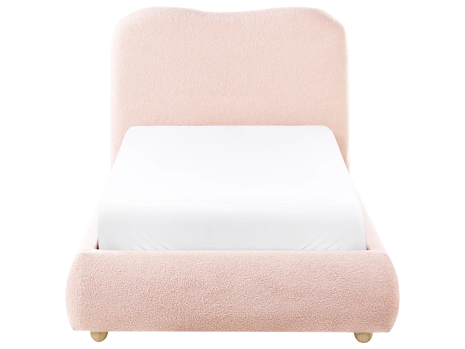 Ottoman Bed BLAGNAC Boucle Pink 90 x 200 cm (EU Single)