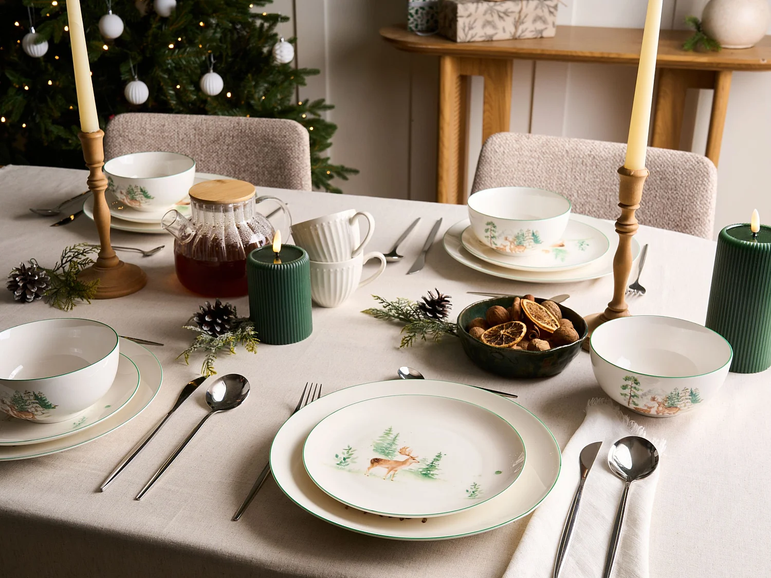 Set de 12 couverts de table CHILI Porcelaine Blanc