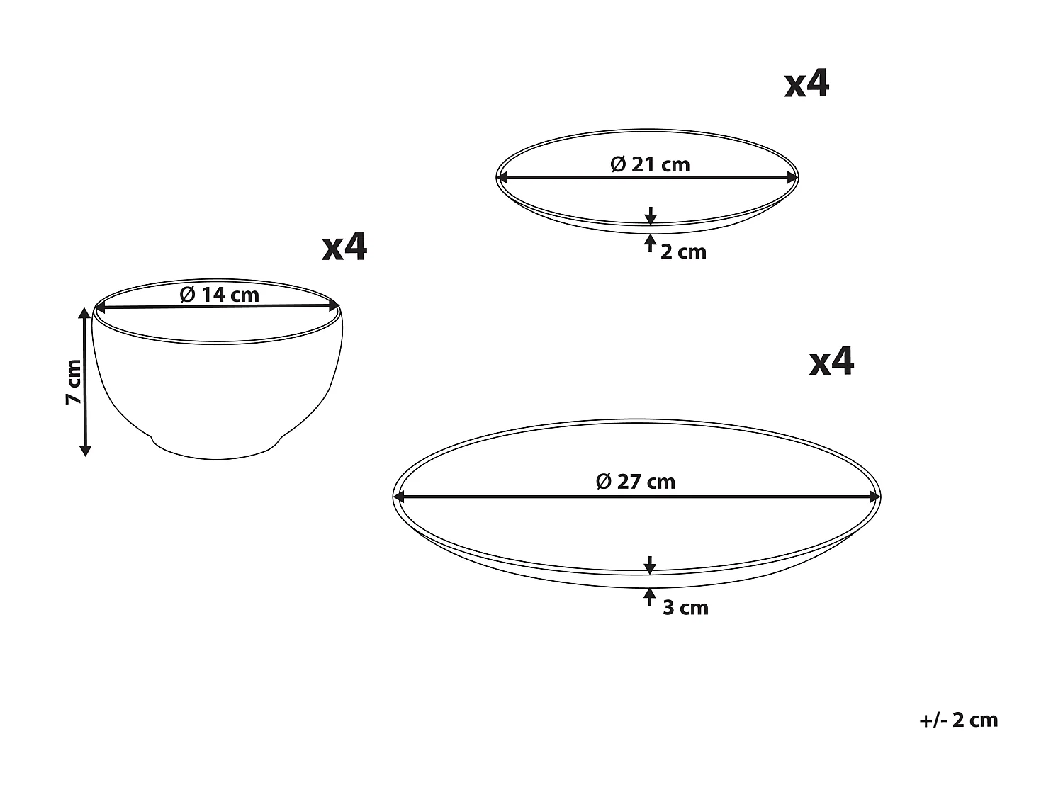 Set de 12 couverts de table CHILI Porcelaine Blanc