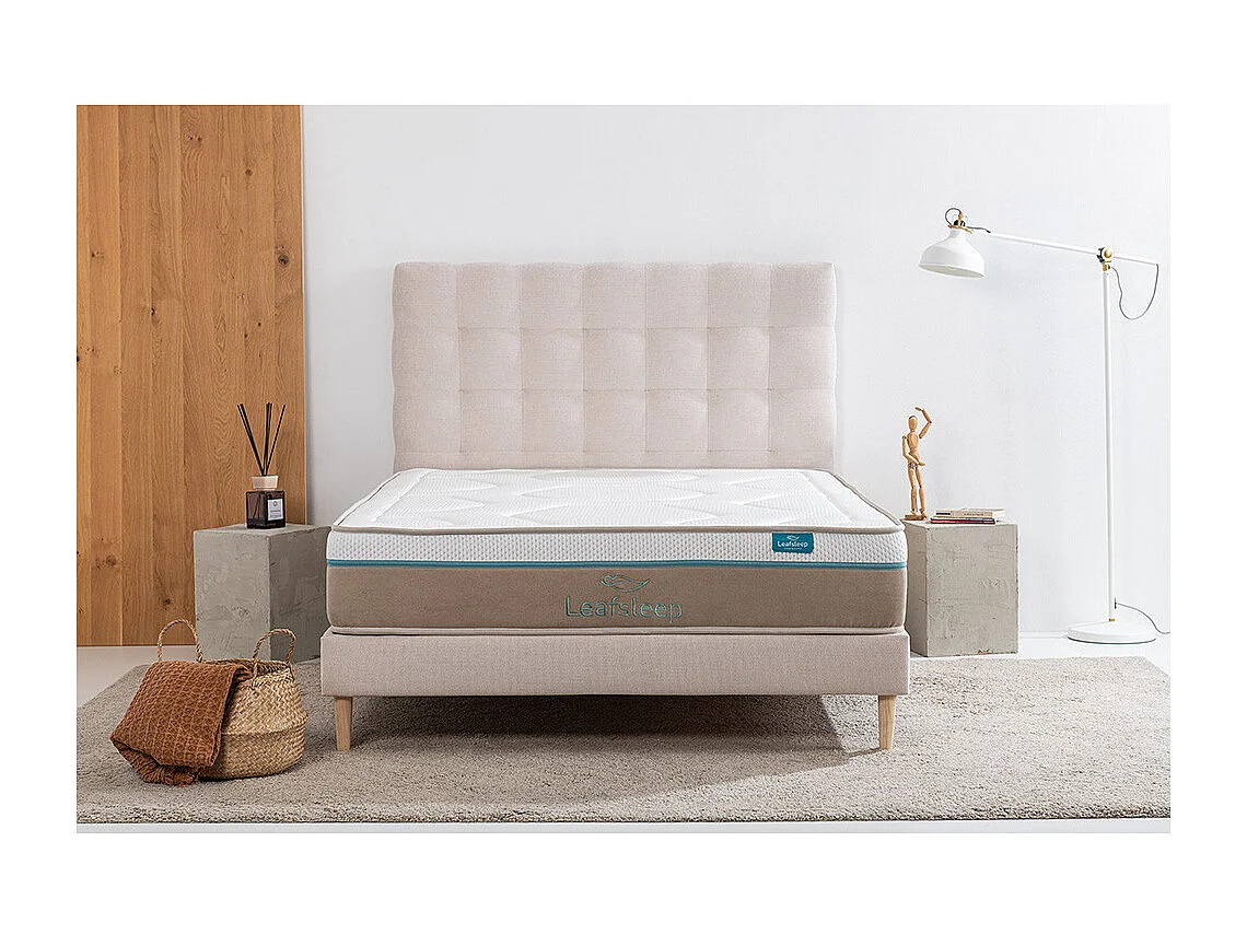 Colchón Nature Spring Visco Leafsleep 180x180 cm — 27 cm, muelles ensacados y viscoelástica