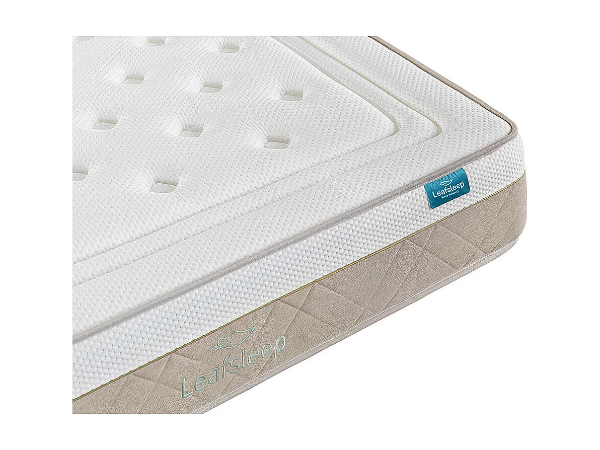 Colchão Leafsleep Nature Spring Deluxe 180x140 cm — 30 cm, molas ensacadas e viscoelástica