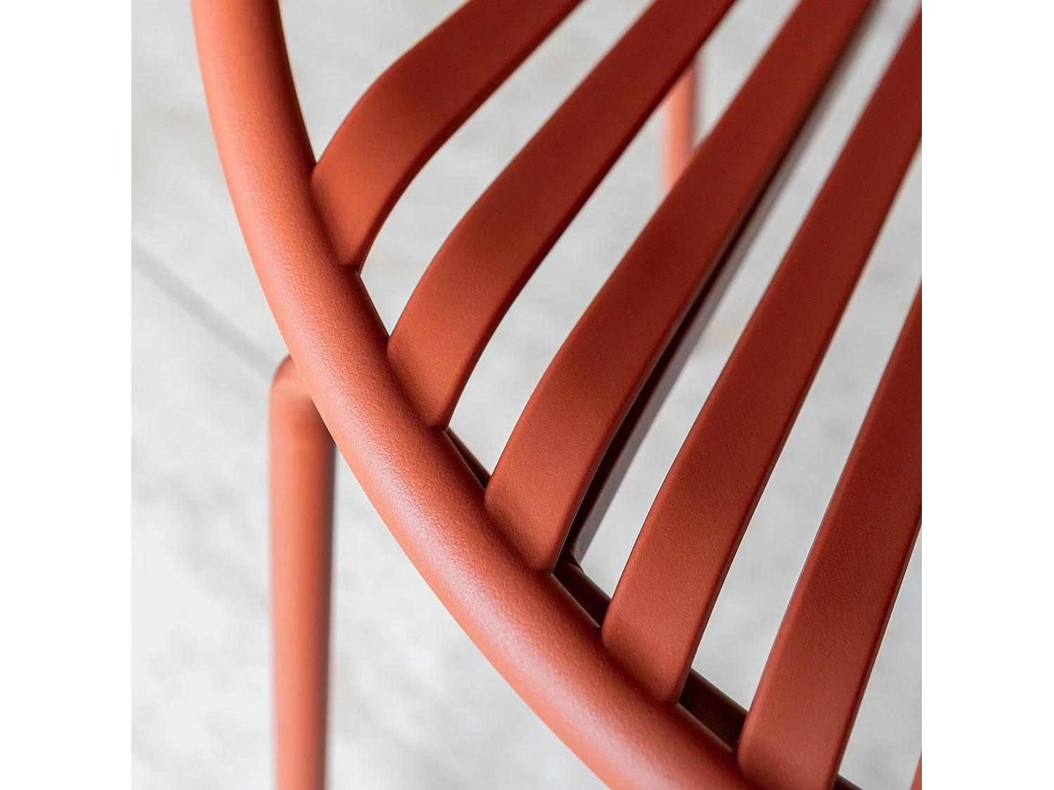 Now's Home - Lot De 4 Fauteuils De Table En Polypropylene Et Metal Brique Calypso