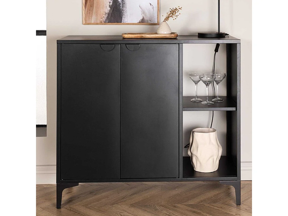 Buffet en métal noir Piring 110 x 42 x 100 cm