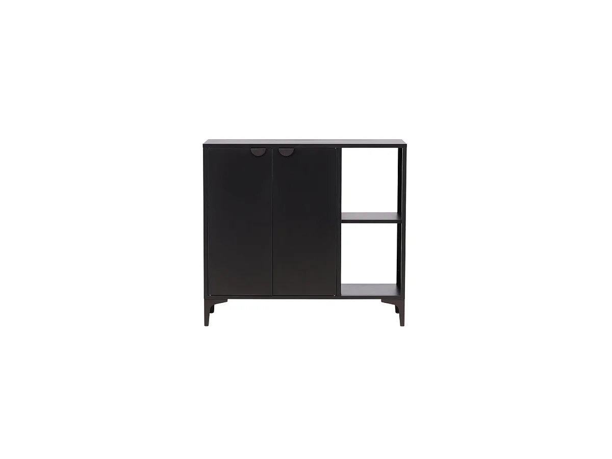 Buffet 2 Portes en Métal "Piring" 110cm Noir