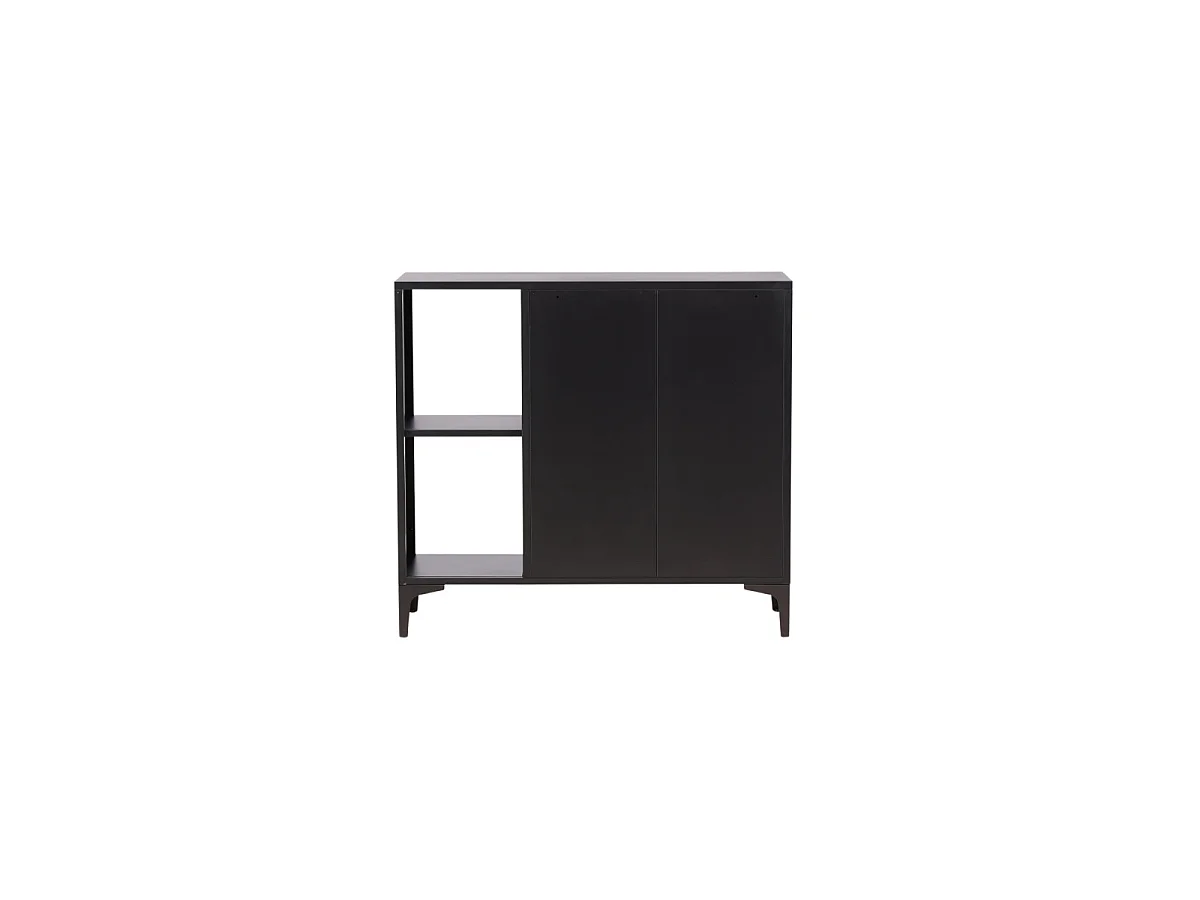 Buffet 2 Portes en Métal "Piring" 110cm Noir