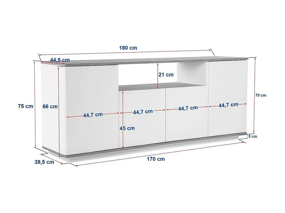 Buffet 4 portes en aggloméré Arista
