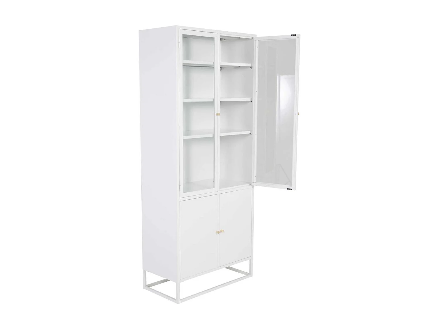 Buffet en métal 2 portes vitrées et 2 portes en métal Bakal