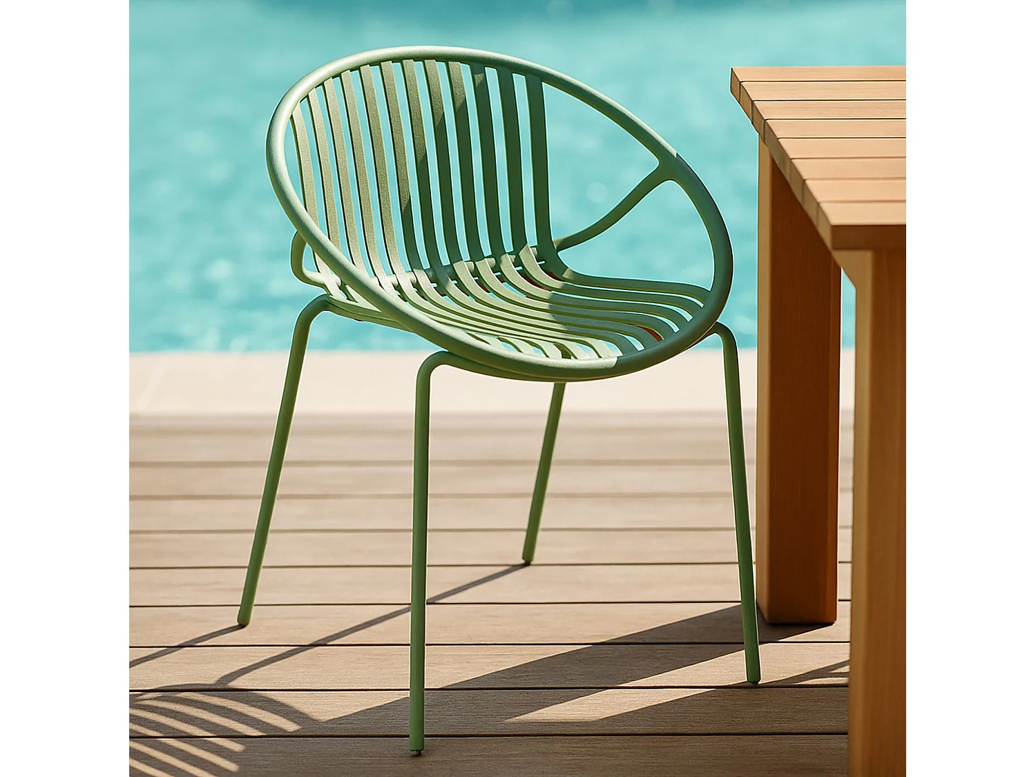 Now's Home - Lot De 4 Fauteuils De Table De Jardin En Polypropylène Et Metal Vert Calypso