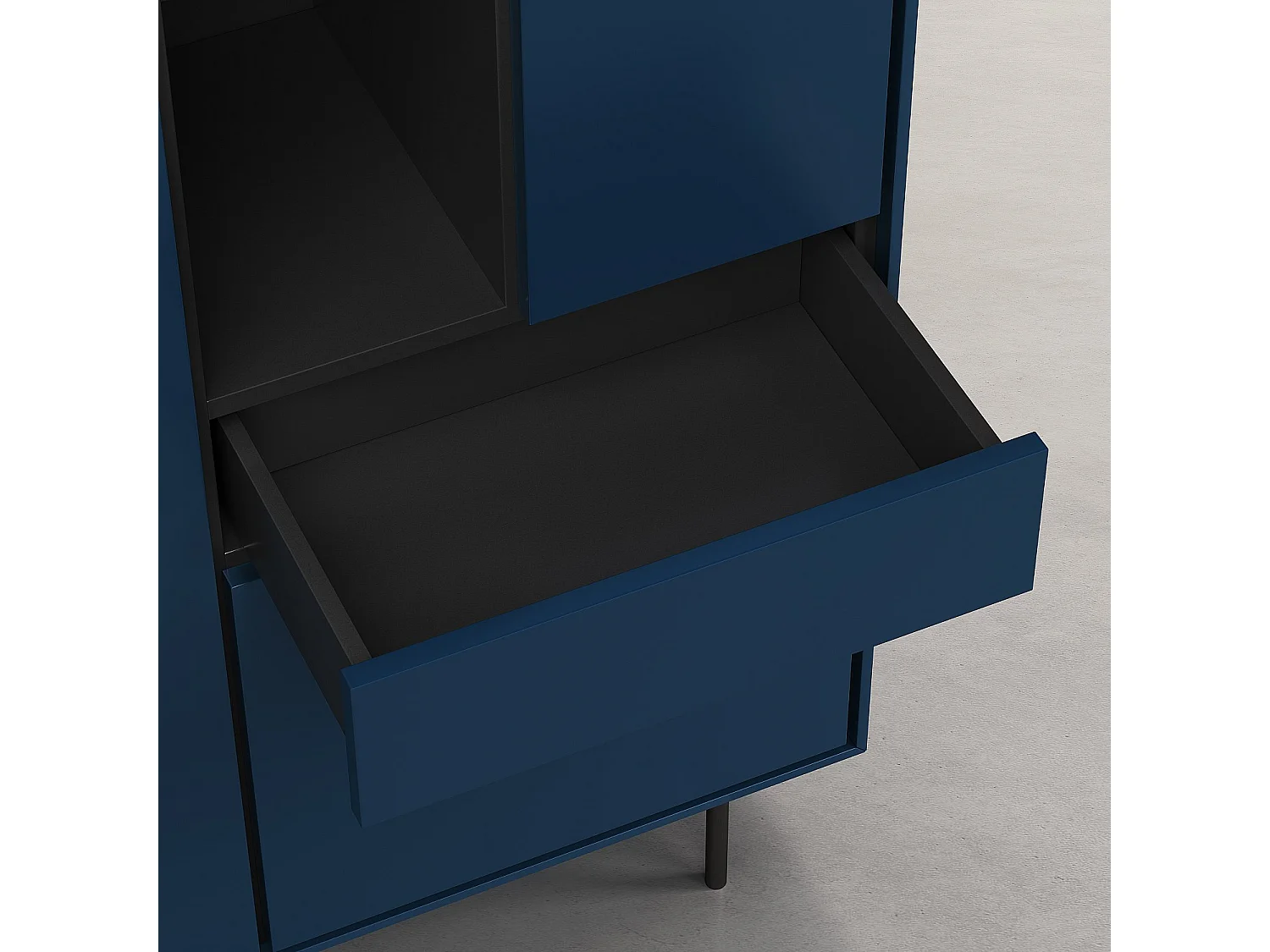 Habitat - Buffet haut 3 portes et 1 tiroir - Bleu pétrole - Design by Céline Mognon Fichet - Farrel