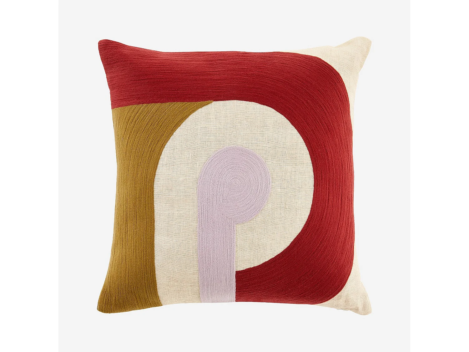 Coussin en lin - 45 x 45 cm - Bronze, bordeaux et lilas - Design by Floriane Jacques