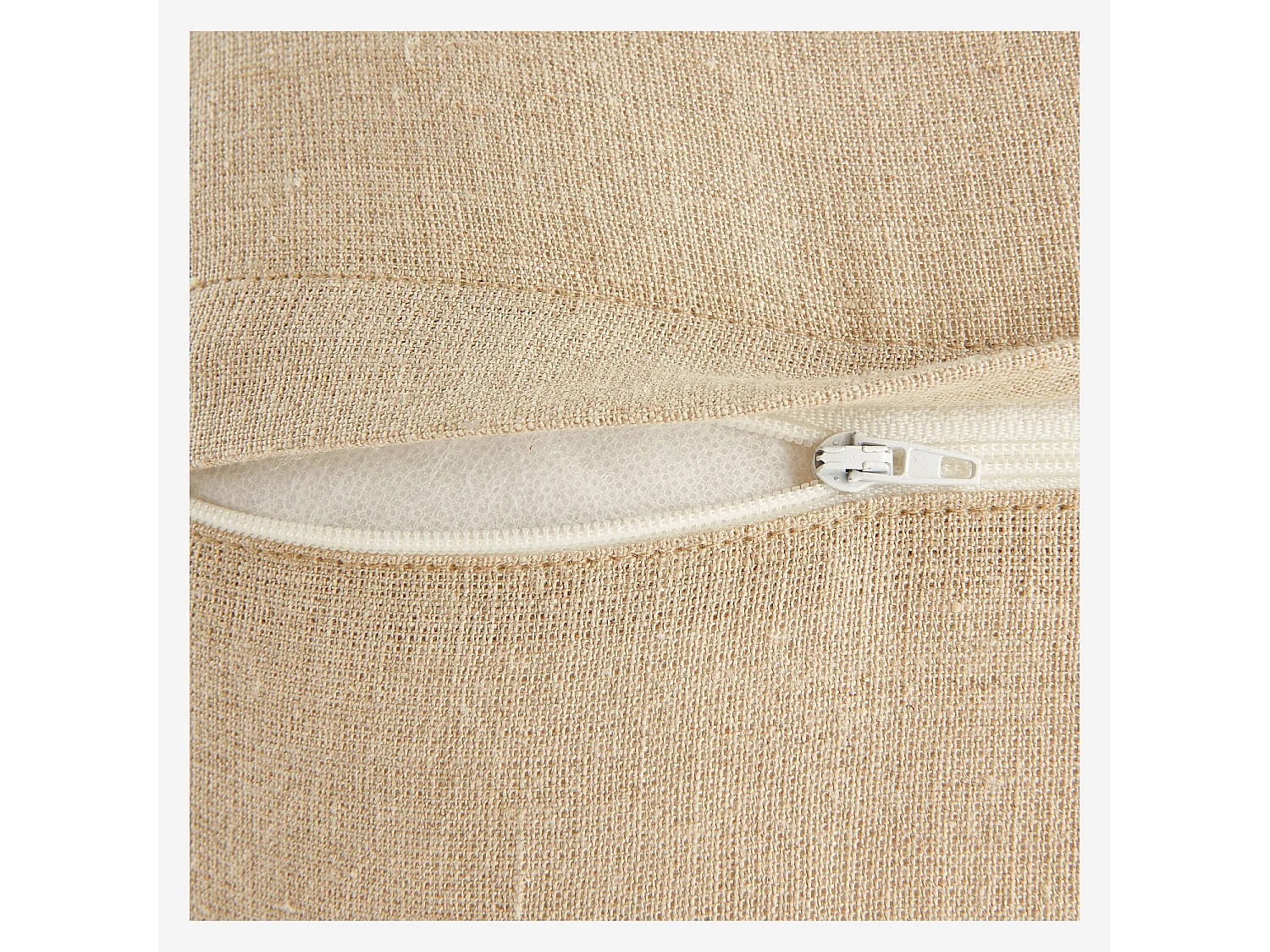 Coussin en lin et coton - 40 x 60 cm - Beige et bordeaux - Design by Floriane Jacques