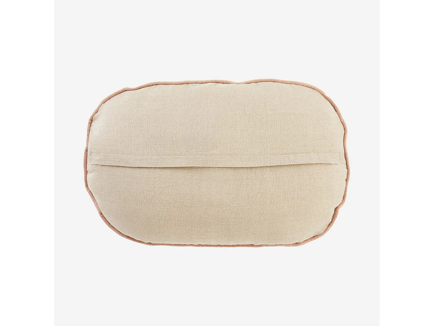 Coussin en lin et coton - 40 x 60 cm - Beige et bordeaux - Design by Floriane Jacques