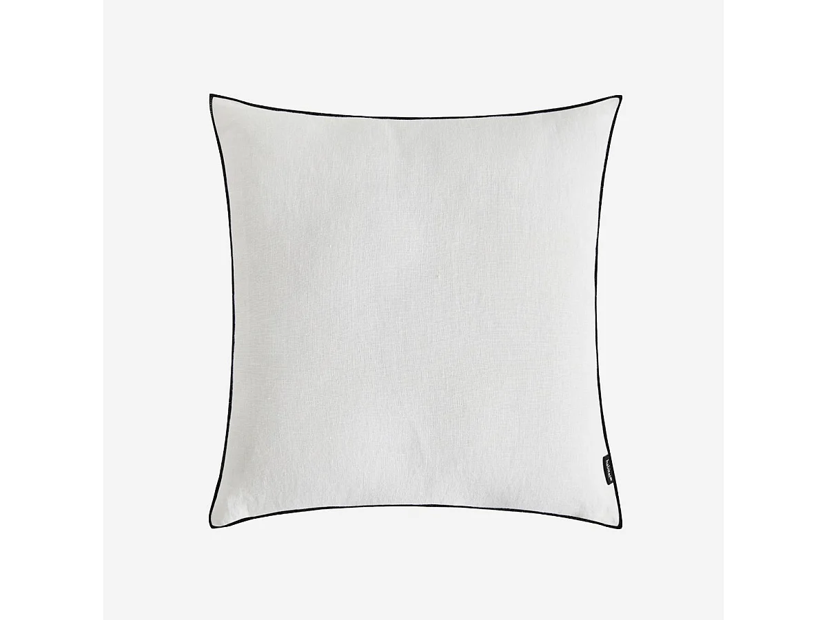 Habitat - Coussin en lin à bourdon noir - 45 x 45 cm - Blanc - Brunelle