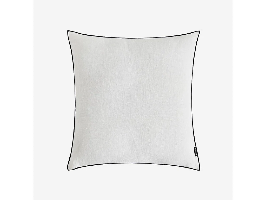 Habitat - Coussin en lin à bourdon noir - 45 x 45 cm - Blanc - Brunelle