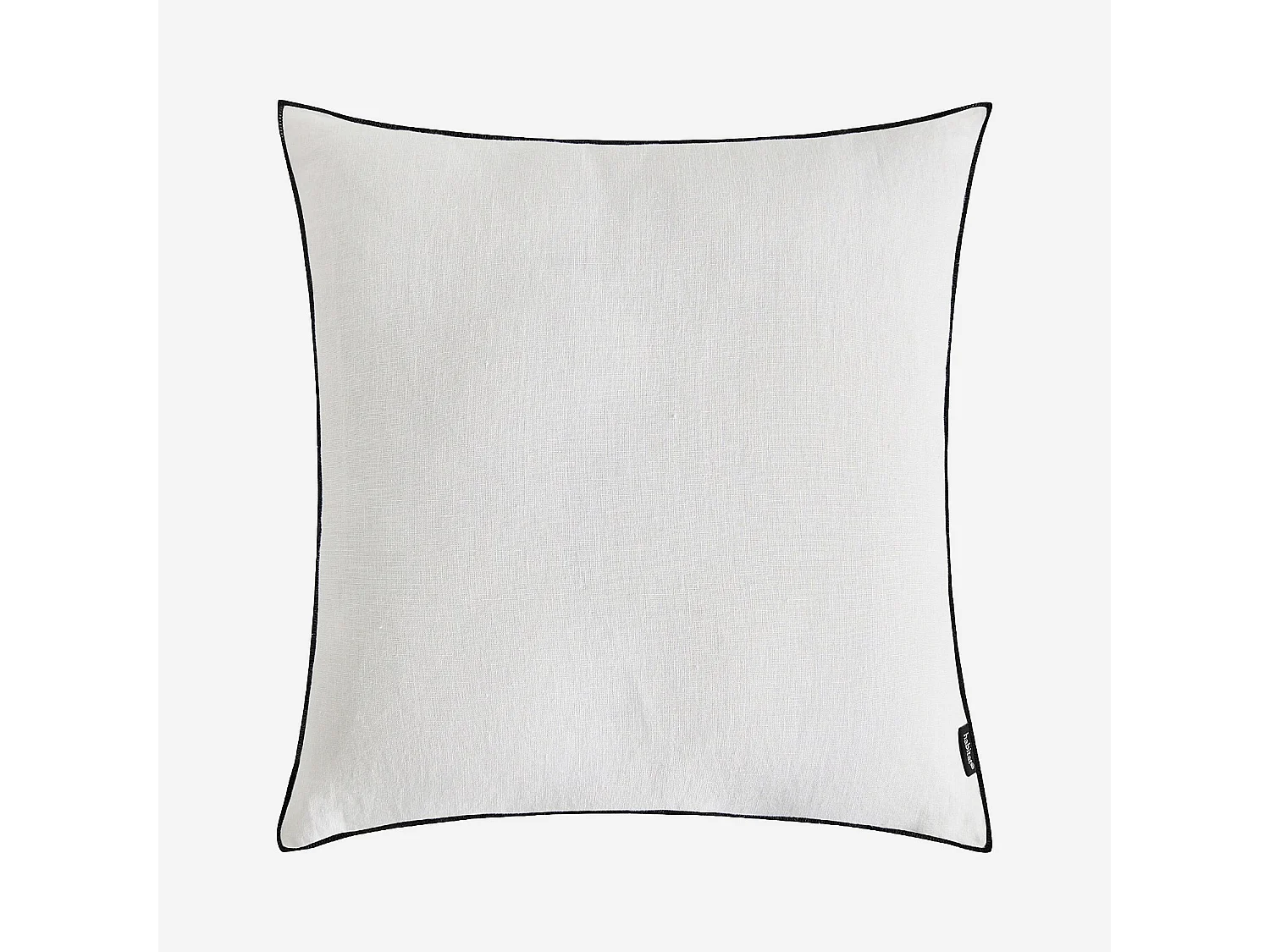 Coussin en lin à bourdon noir - 45 x 45 cm - Blanc