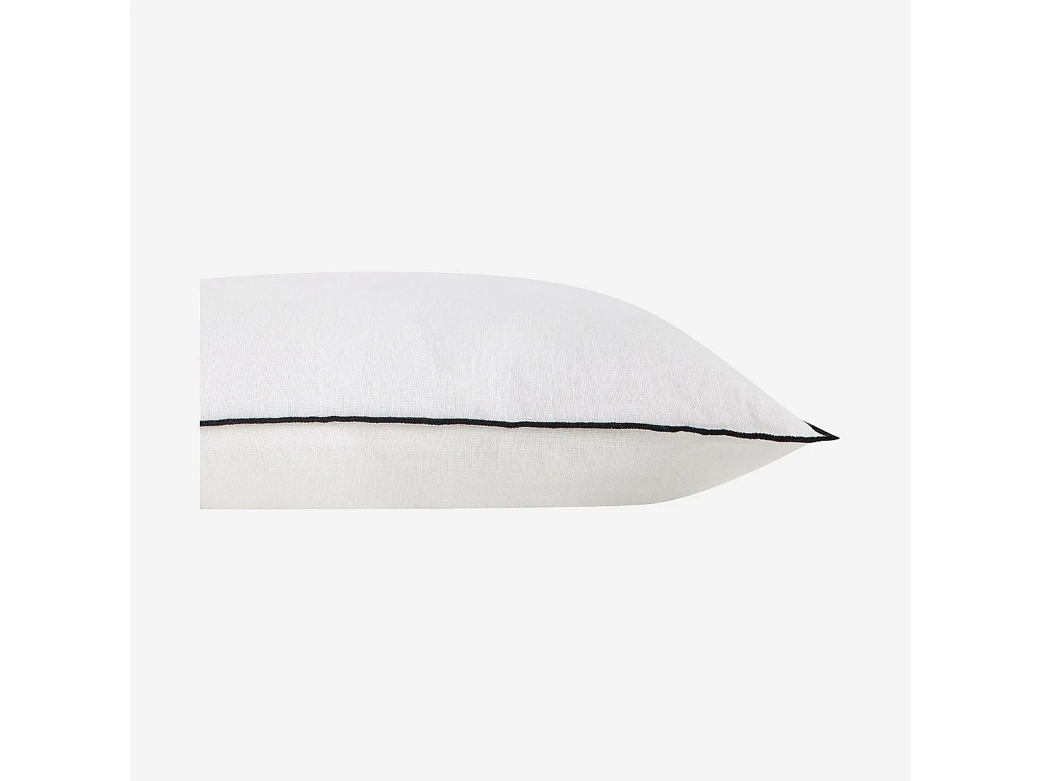 Coussin en lin à bourdon noir - 45 x 45 cm - Blanc