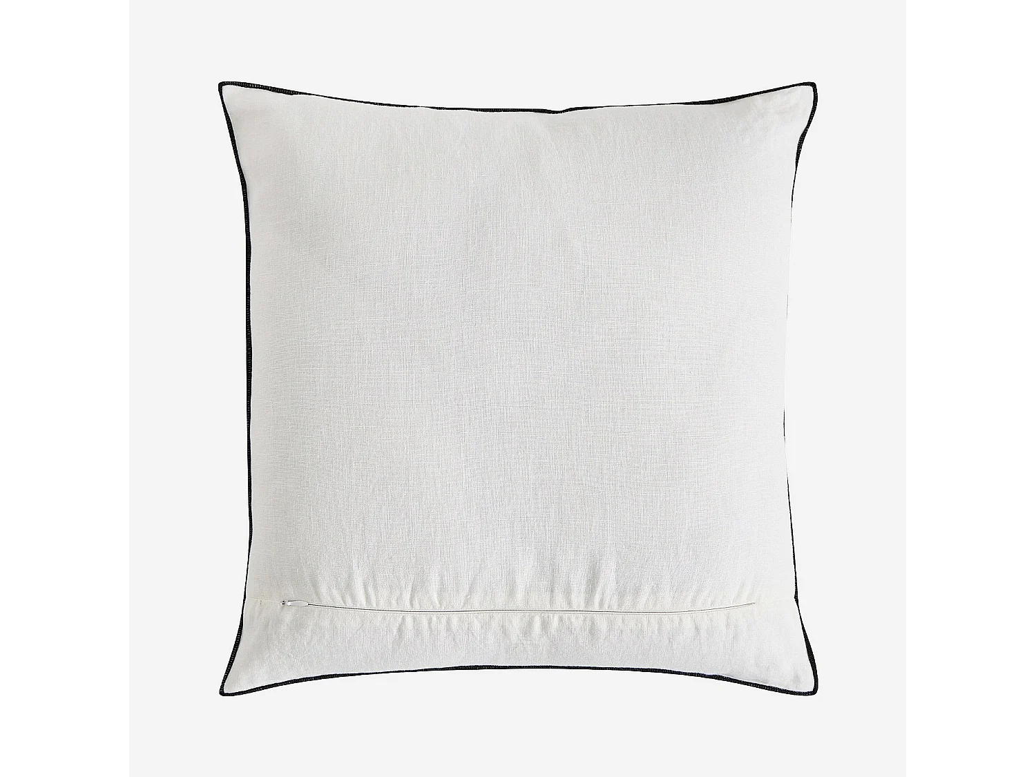 Coussin en lin à bourdon noir - 45 x 45 cm - Blanc