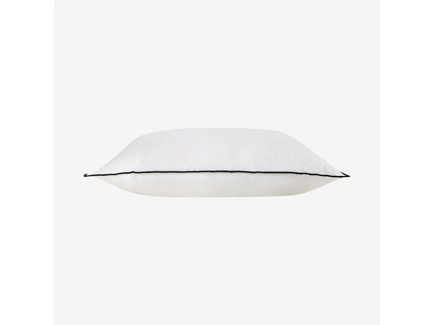 Coussin en lin à bourdon noir - 45 x 45 cm - Blanc