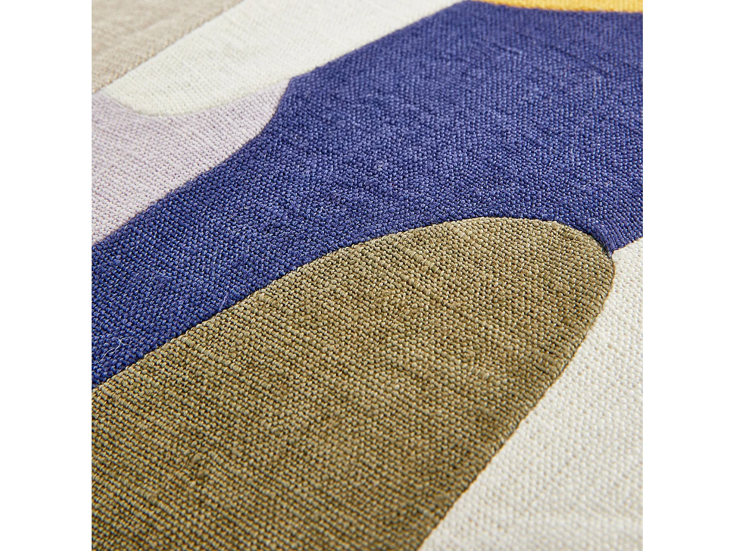 Coussin en lin - 45 x 45 cm - Vert kaki et bleu - Design by Floriane Jacques