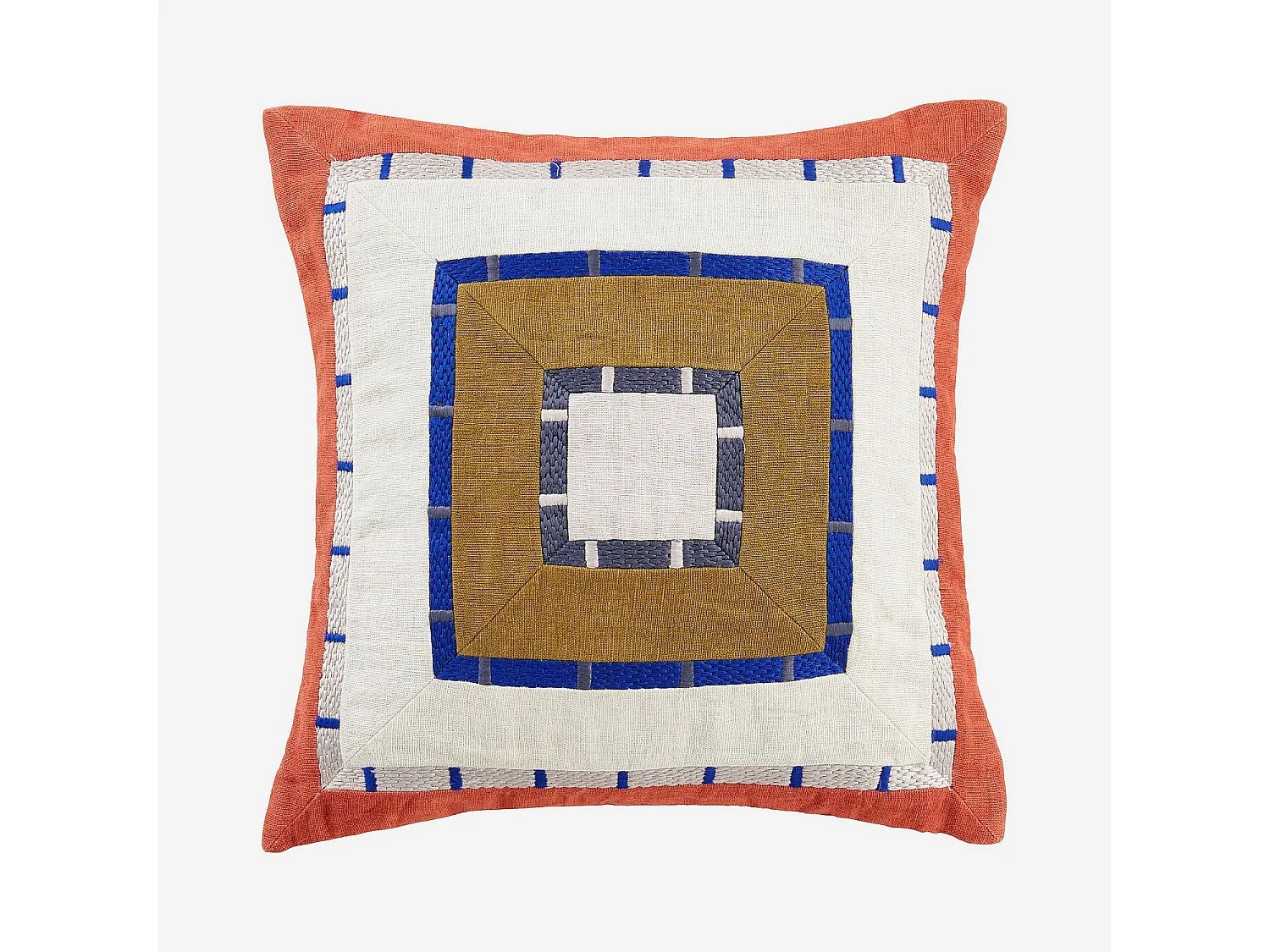 Habitat - Coussin en lin - 45 x 45 cm - Bronze et bordeaux - Design by Floriane Jacques - Billie