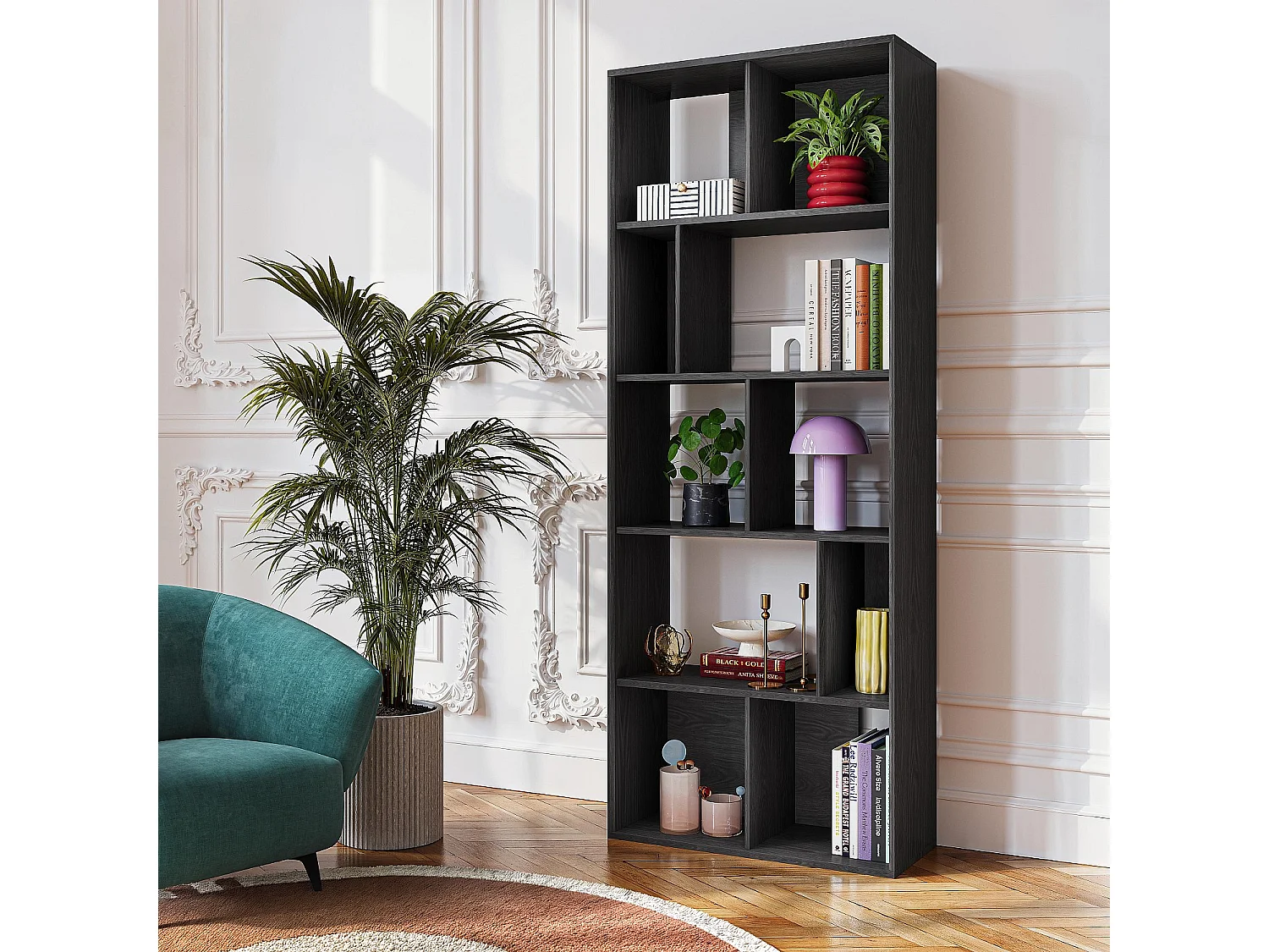 Habitat - Bibliothèque en frêne 76 x 195 cm - Noir - Design by Hélèna Pille - Will