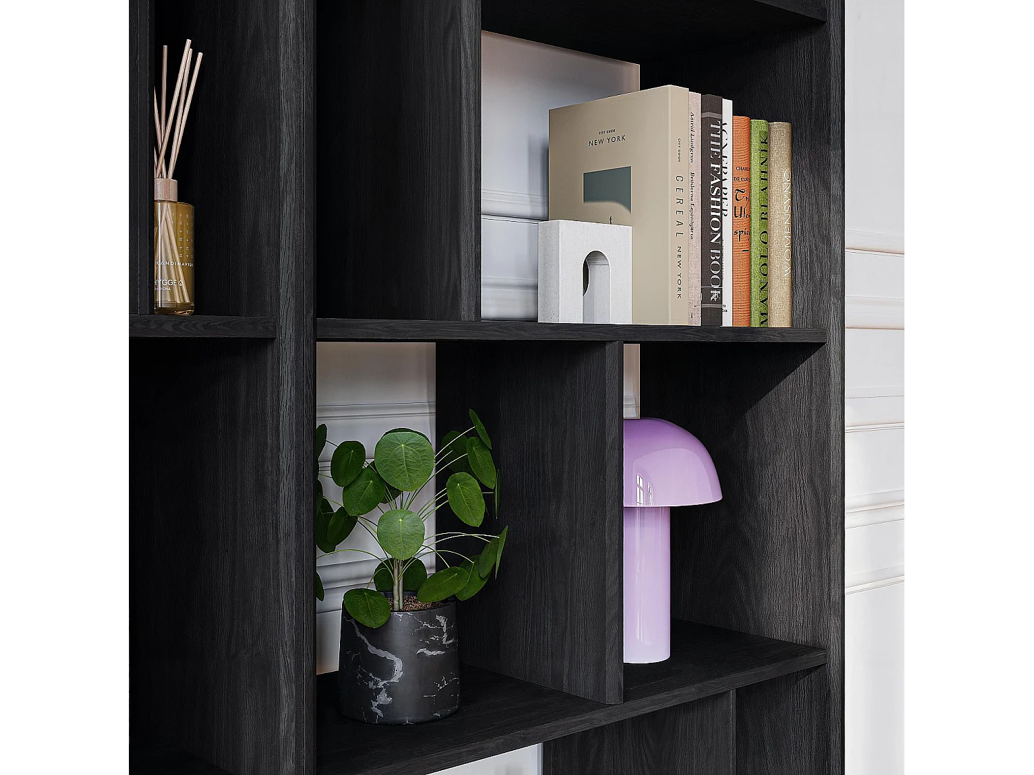 Habitat - Bibliothèque en frêne 76 x 195 cm - Noir - Design by Hélèna Pille - Will