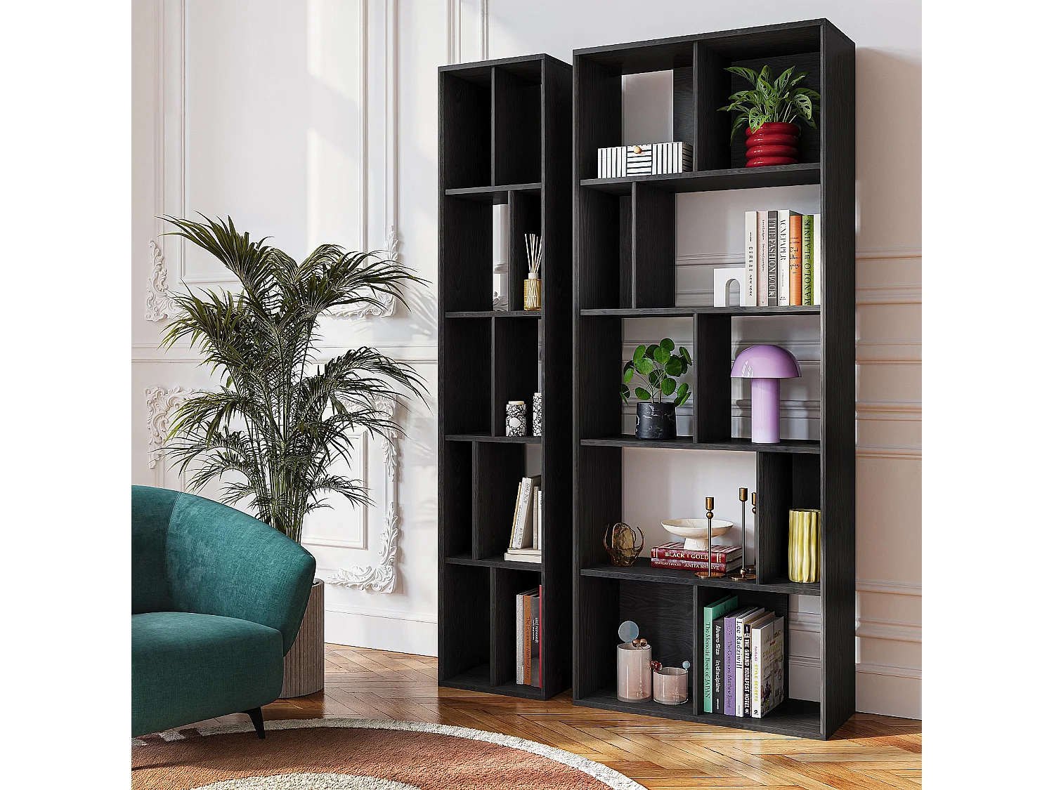 Habitat - Bibliothèque en frêne 76 x 195 cm - Noir - Design by Hélèna Pille - Will