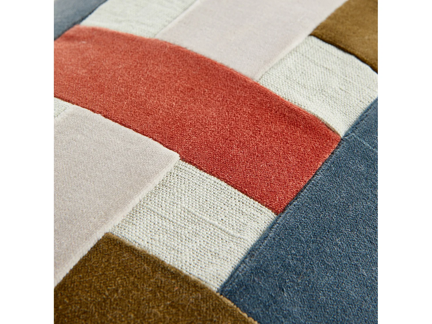 Coussin en lin et coton - 30 x 50 cm  - Bronze et bleu profond - Design by Floriane Jacques