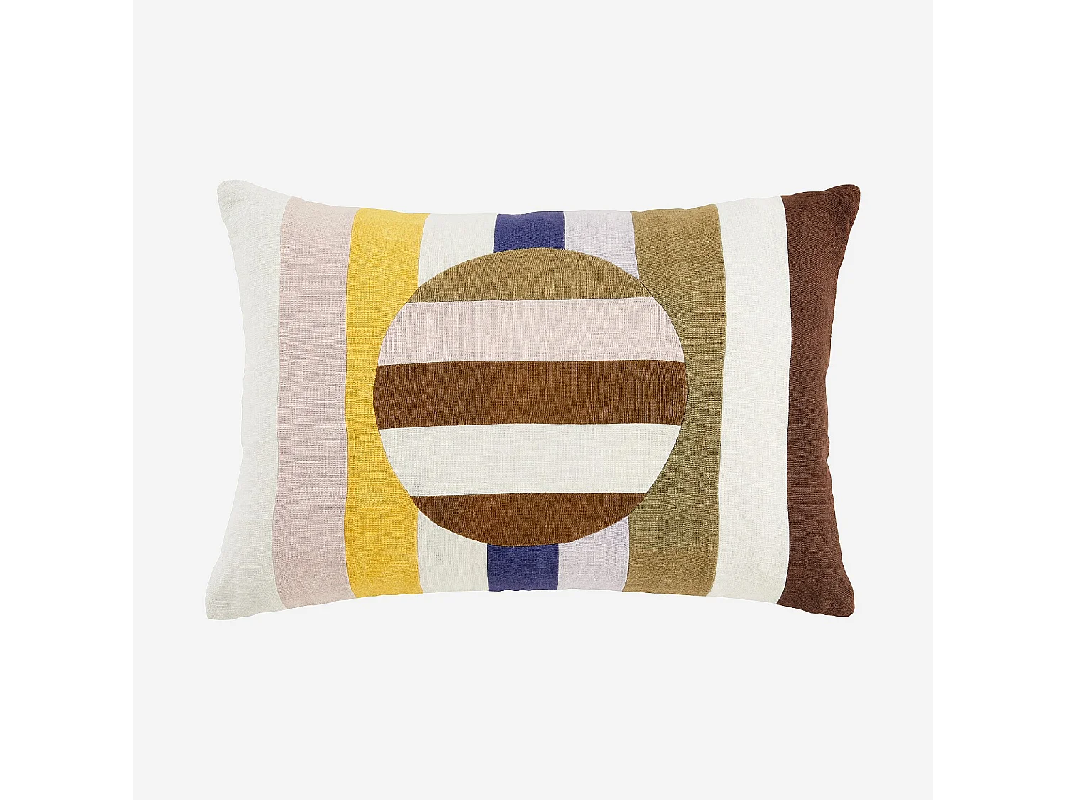 Coussin en lin - 30 x 60 cm - Rose et marron - Design by Floriane Jacques