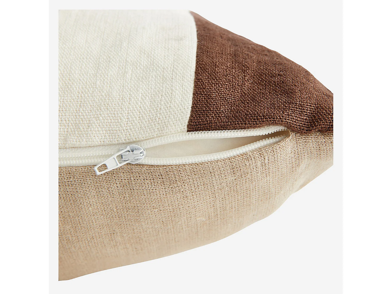 Coussin en lin - 30 x 60 cm - Rose et marron - Design by Floriane Jacques