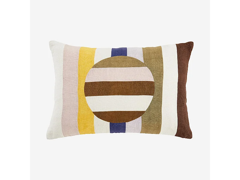 Habitat - Coussin en lin - 30 x 60 cm - Rose et marron - Design by Floriane Jacques - Armel