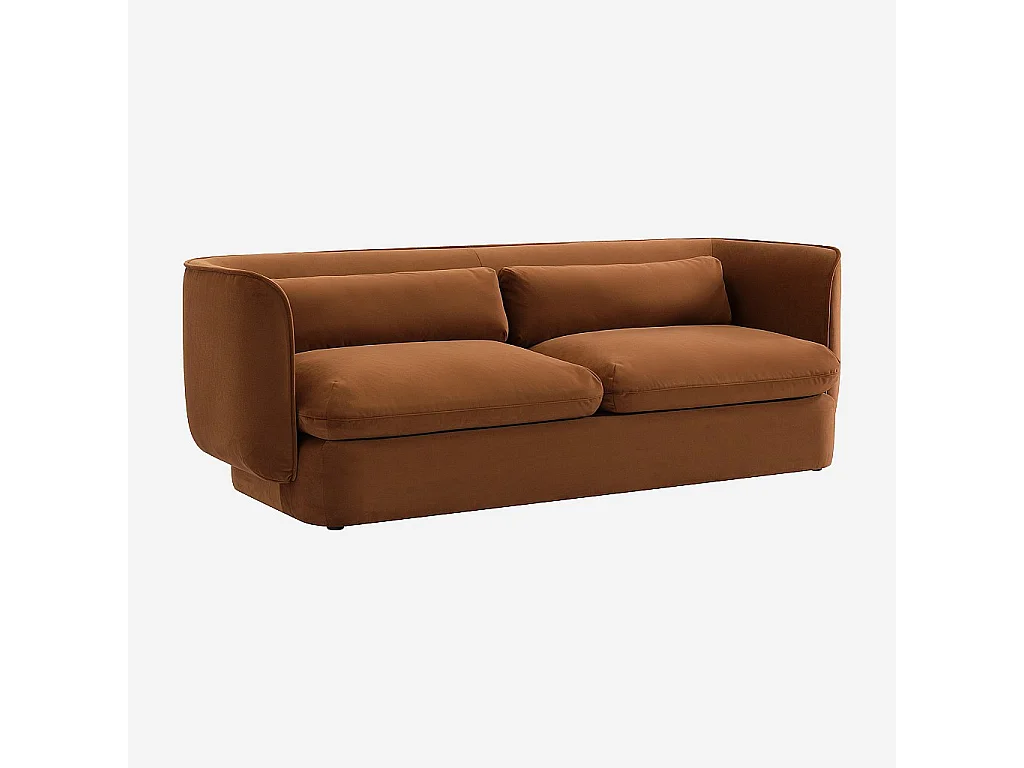 Habitat - Ensemble canapé 3 places et fauteuil garnis de plumes - Terracotta - Kalmia