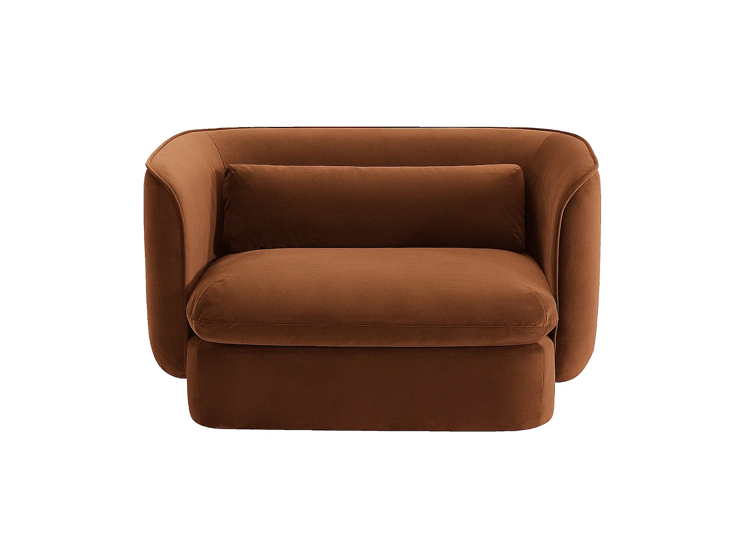 Habitat - Ensemble canapé 3 places et fauteuil en velours garnis de plumes - Terracotta - Kalmia