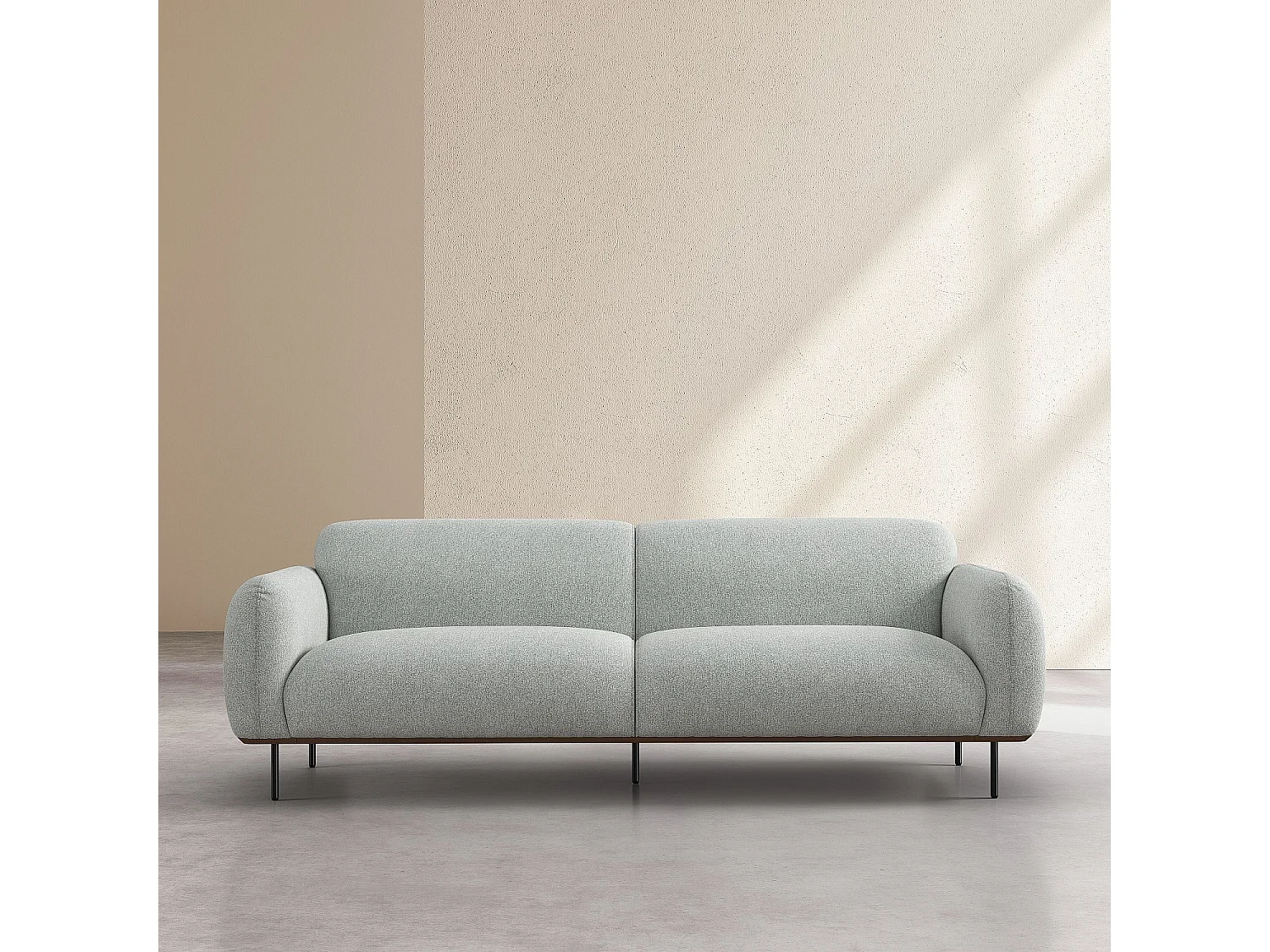 Habitat - Ensemble canapé 3 places et fauteuil en tissu - Gris mélangé - Larimar