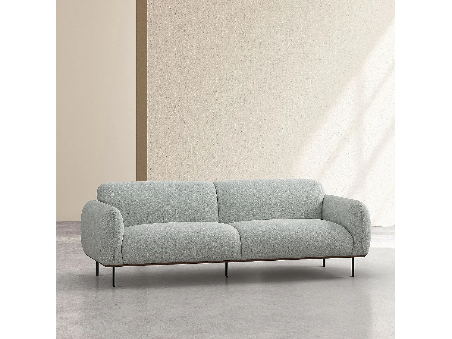 Habitat - Ensemble canapé 3 places et fauteuil en tissu - Gris mélangé - Larimar