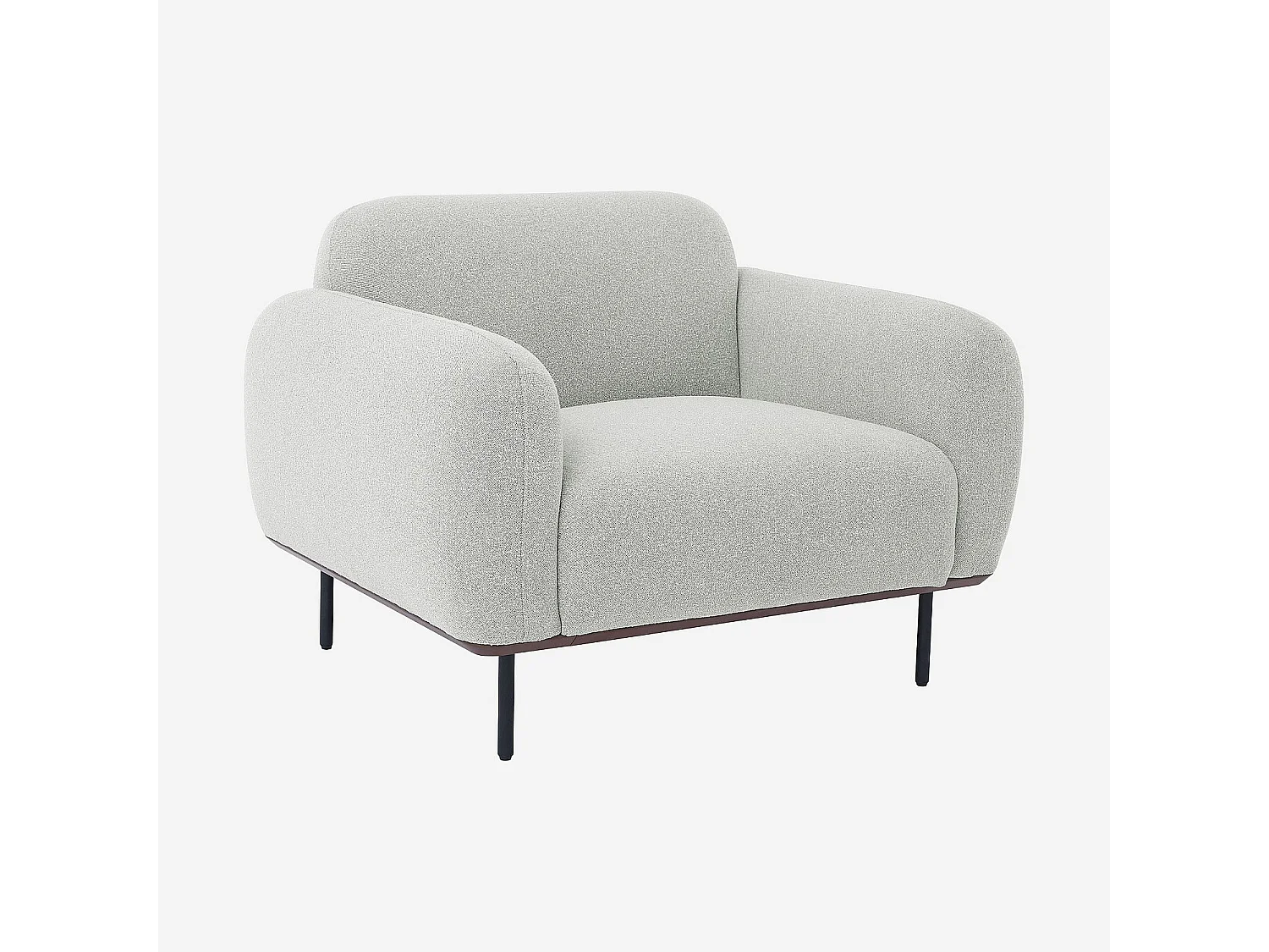 Habitat - Ensemble canapé 3 places et fauteuil en tissu - Gris mélangé - Larimar