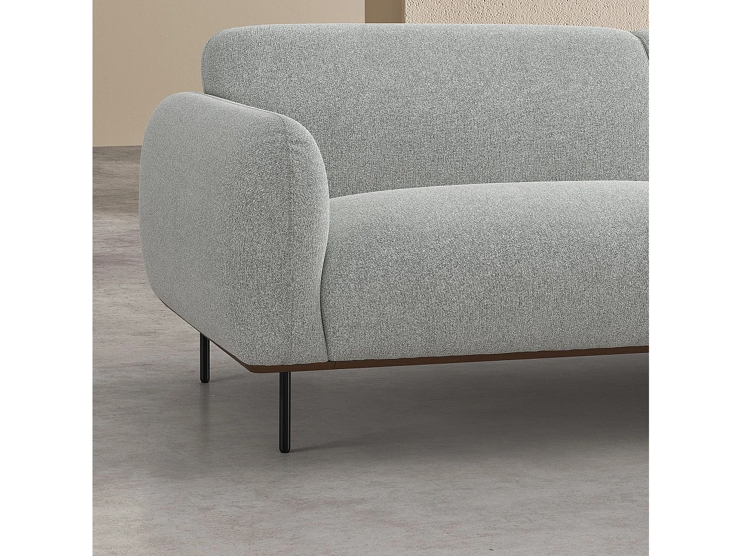 Habitat - Ensemble canapé 3 places et fauteuil en tissu - Gris mélangé - Larimar