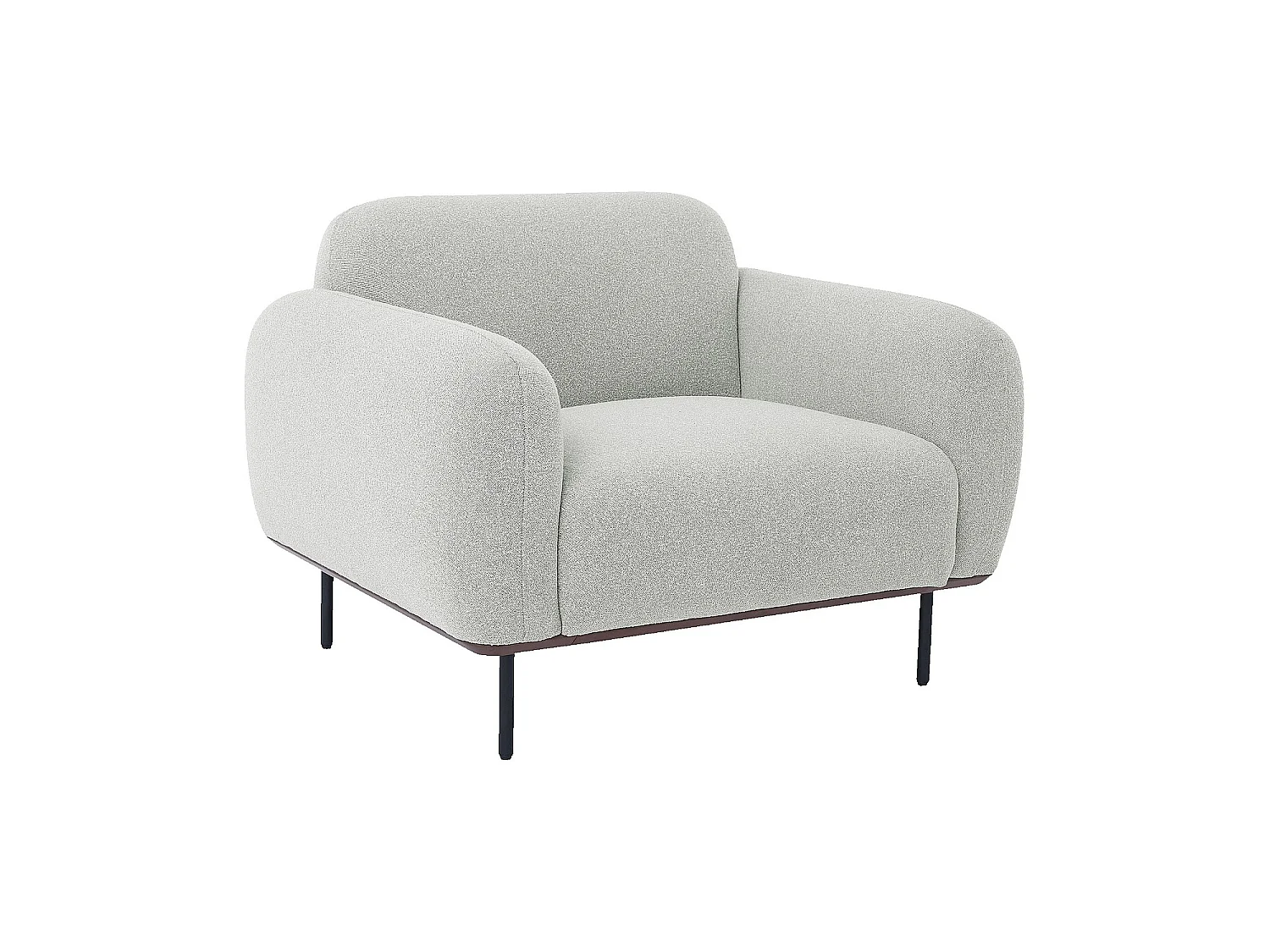 Habitat - Ensemble canapé 3 places et fauteuil en tissu - Gris mélangé - Larimar