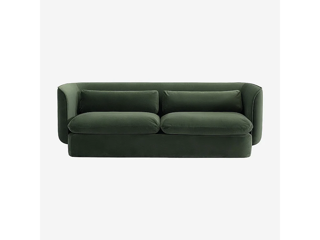 Habitat - Ensemble canapé 3 places et fauteuil garnis de plumes - Vert kaki - Kalmia