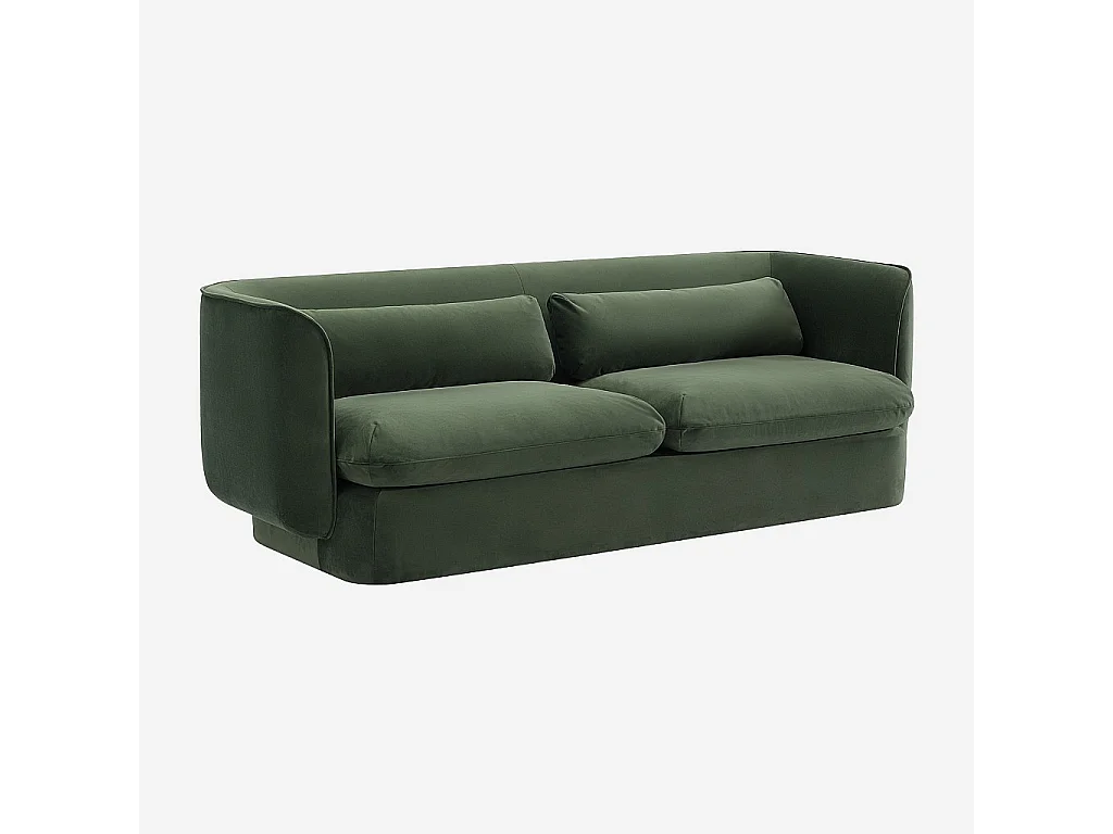 Habitat - Ensemble canapé 3 places et fauteuil garnis de plumes - Vert kaki - Kalmia