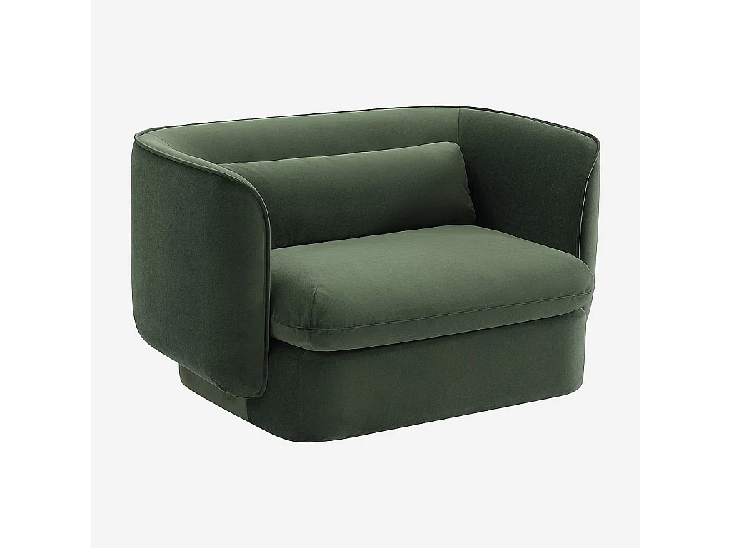 Habitat - Ensemble canapé 3 places et fauteuil garnis de plumes - Vert kaki - Kalmia