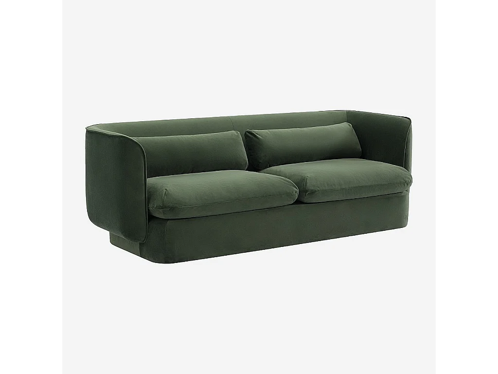 Habitat - Ensemble canapé 3 places et fauteuil garnis de plumes - Vert kaki - Kalmia