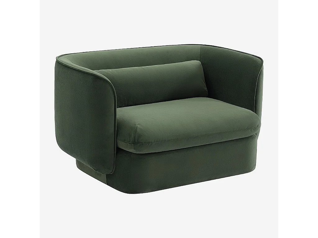 Habitat - Ensemble canapé 3 places et fauteuil garnis de plumes - Vert kaki - Kalmia