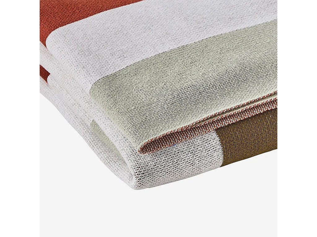 Habitat - Plaid en coton - 130 x 170 cm - Ecru et bronze - Design by Floriane Jacques - Billie