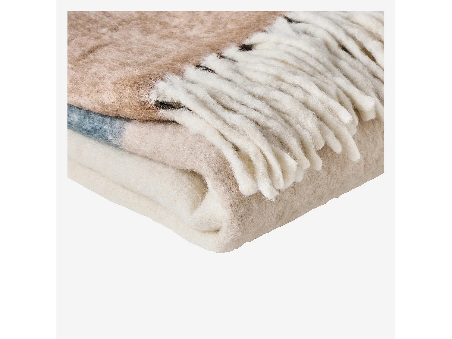 Habitat - Plaid en laine - 130 x 170 cm - Bleu sarcelle - Bruna