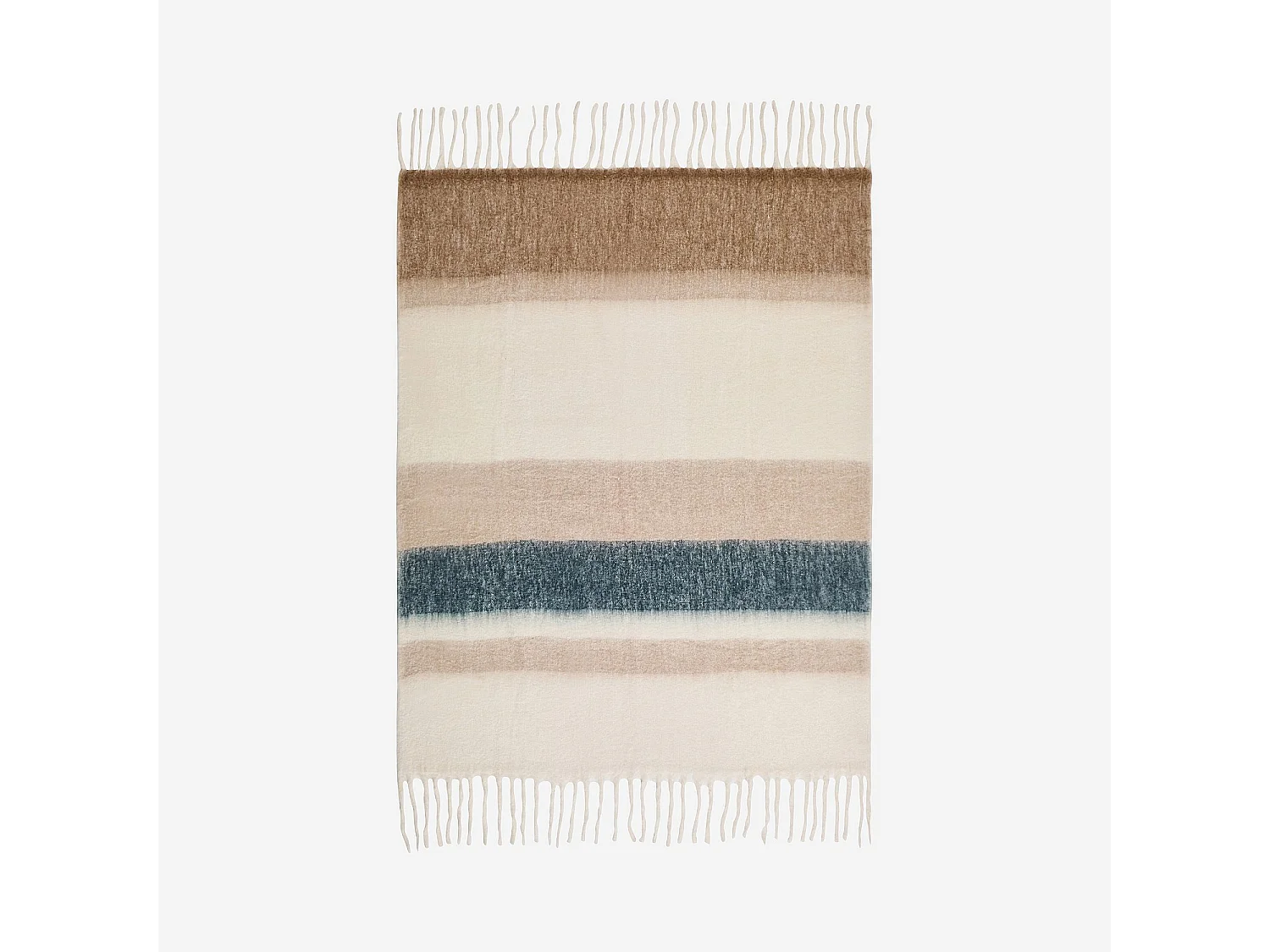 Habitat - Plaid en laine - 130 x 170 cm - Bleu sarcelle - Bruna