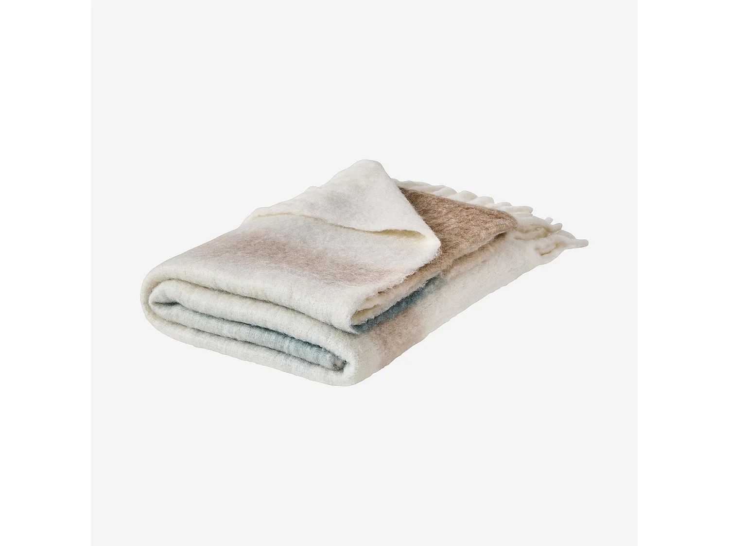 Habitat - Plaid en laine - 130 x 170 cm - Bleu sarcelle - Bruna