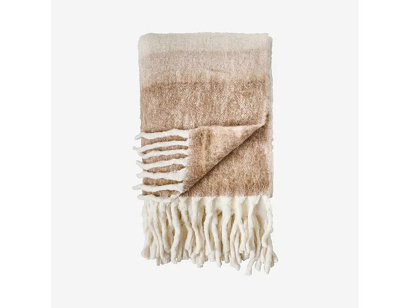 Habitat - Plaid en laine - 130 x 170 cm - Bleu sarcelle - Bruna