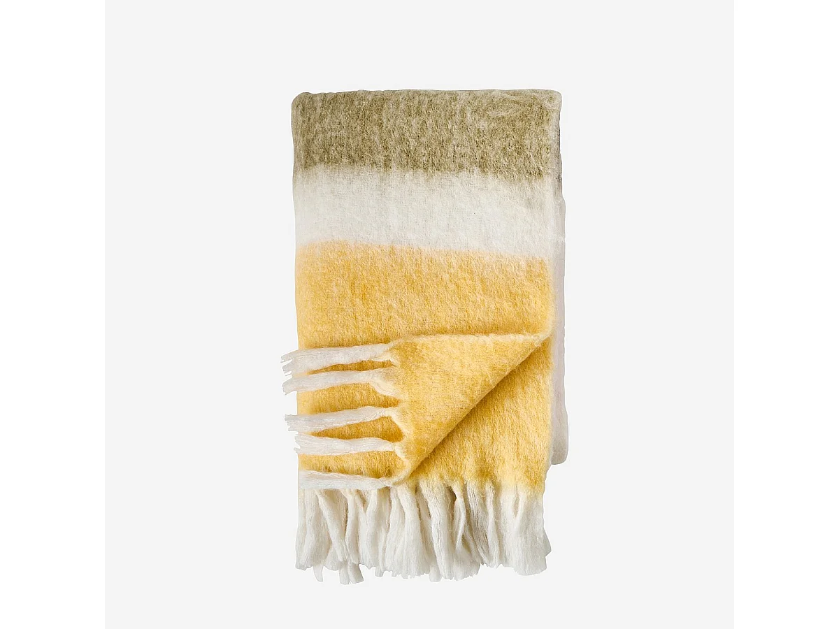 Habitat - Plaid en laine - 130 x 170 cm - Rose et marron - Design by Floriane Jacques - Armel